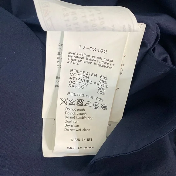 Sacai 3492 fabulous top/tunic/dress blue with unique embroidery, size L - Picture 11 of 15